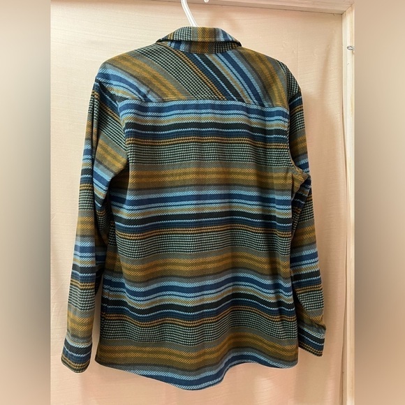 🔴Eddie Bauer striped fleece flannel button down shirt size medium - Picture 4 of 7